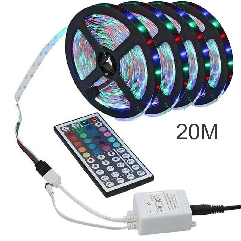 1/5/10/15/20 м Светодиодная лента 2835 RGB гибкая 12 В постоянного тока Диодная ИК