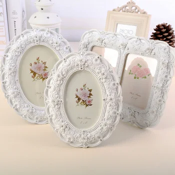 

1PCS European Vintage Wedding Picture Frames White Three-dimensional Manual Rural Photo Frame Set