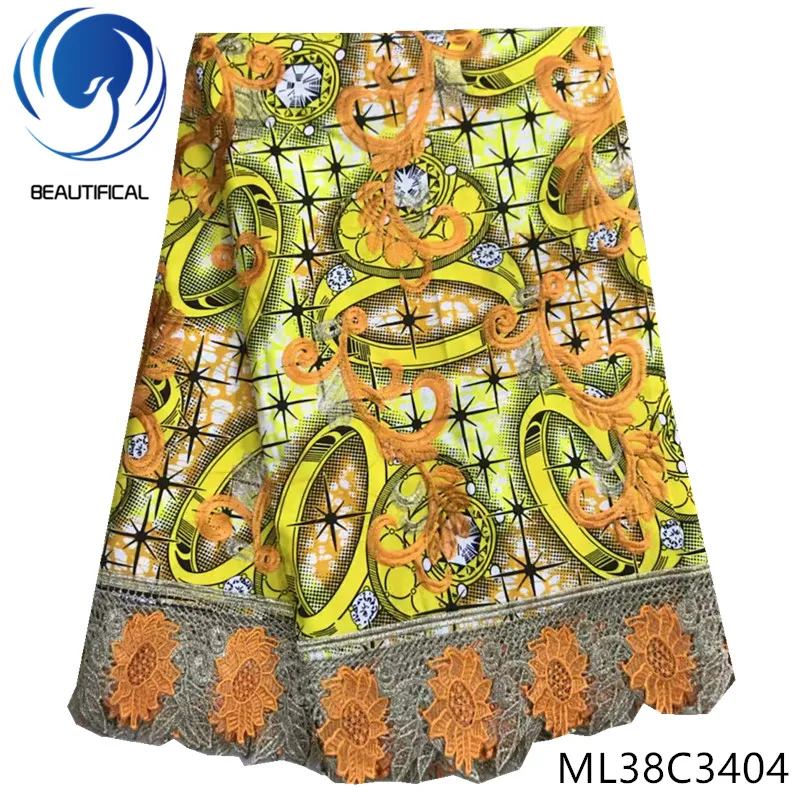 Красивая хлопковая африканская восковая ткань с цветочным принтом смешанный