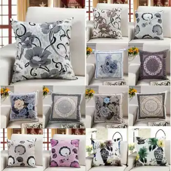 

Retro Flower Pillow Case Throw Pillowcase Cotton Linen Printed Pillow Covers For Office Home Room Chair Decor