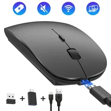 Горячая перезаряжаемая Беспроводная Bluetooth мышь USB двойной режим Игровые Мыши для ПК геймера ноутбука для DOY