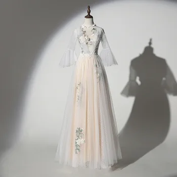 

Women Dress Noble Aura Queen Banquet Long Dress Elegant Long Sleeve Dress Party Shirt Dress Embroidery Lace Gown Birthday A305