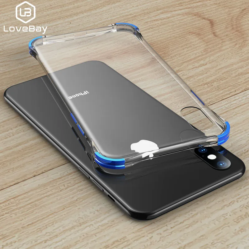 

Lovebay Transparent Plating Phone Case For iPhone 7 8 Plus X XR Xs Max Cases For iPhone 6 6s Plus Soft TPU Shockproof Back Cover