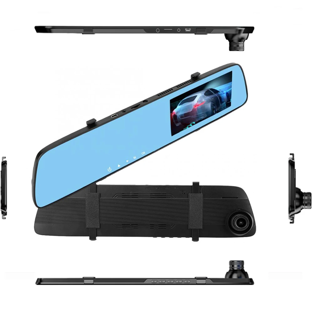 R Way Автомобильный видеорегистратор FHD 1080P 4 5 дюймовый зеркальная камера двойной