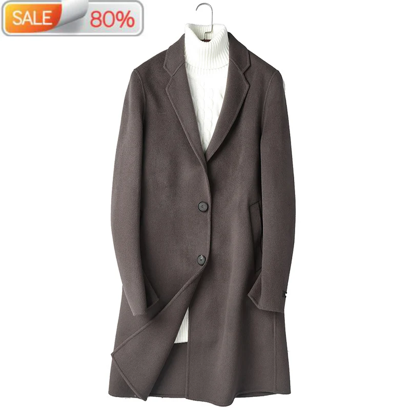 

Autumn Winter Men 100% Wool Double-sided Woolen Coats Mens Jacket and Coat Abrigo Hombre P-SA1A1Z ZLA67