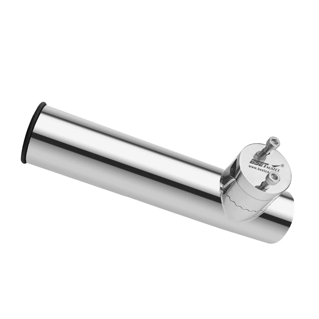 316SS Fishing Rod Holder Clamp on Tube Links Rack Rests Sleeve Reel for Marine Pontoon Boat Kayak - Fits 3/4 to 1 inch Rails