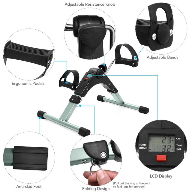 US $38.15 Folding Fitness Pedal Stepper Exercise Machine LCD Display Indoor Cycling Bike Stepper with Adjusta