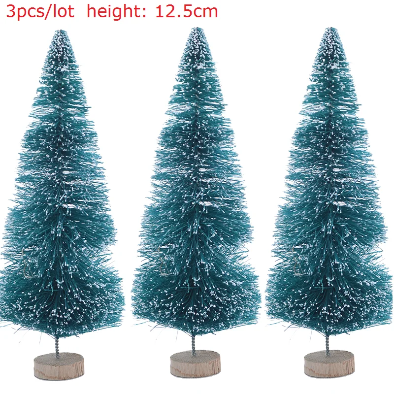 12.5cm-B02-3pcs 5-16 см мини Рождественская елка искусственная сосна елки DIY Красочные рождественские фото реквизит для рождественской вечеринки украшение стола новогодний домашний декор - Color: 12.5cm-B02-3pcs
