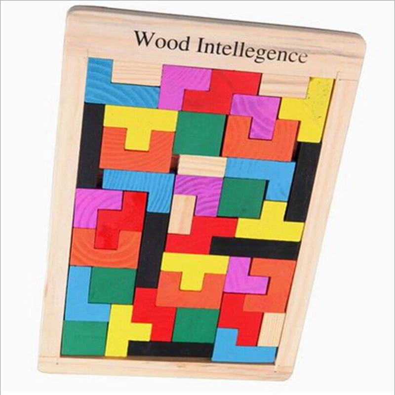 Kids Toys Colorful Wooden Tangram Brain Teaser Puzzle Tetris Game Intellectual Educational Toy Gift for Children | Игрушки и хобби
