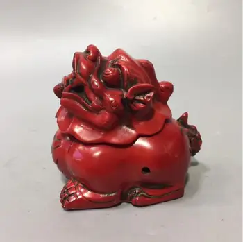 

Imitation Red coral lion Smoked incense burner crafts statue