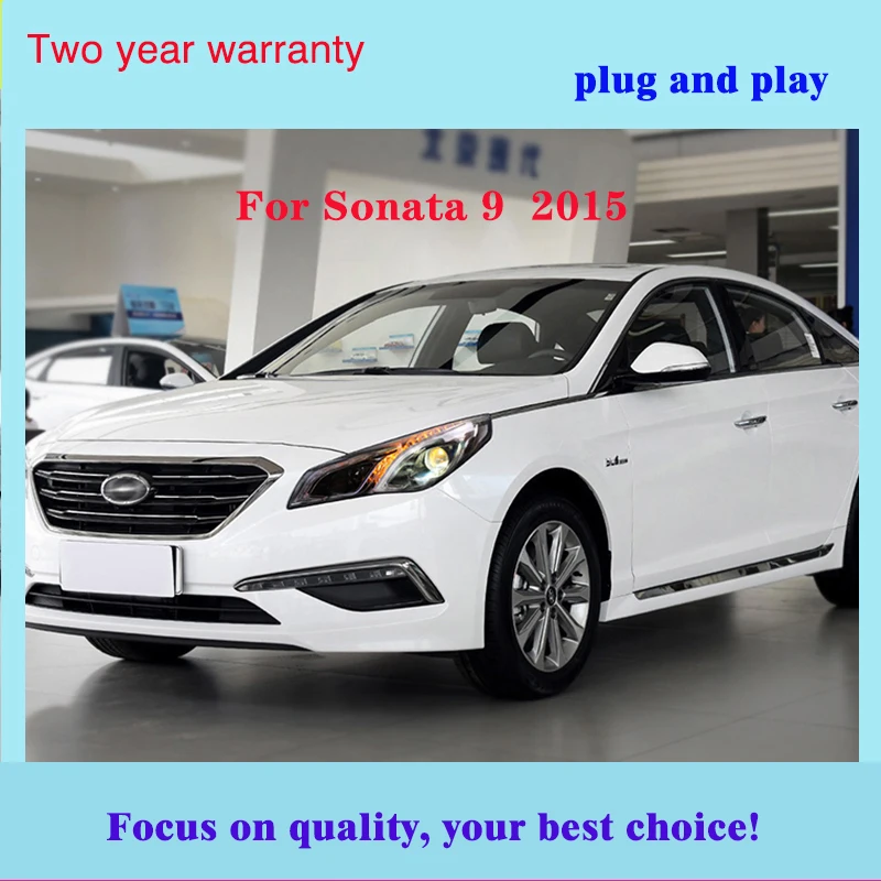 Автомобильный стайлинг фары для hyundai Sonata9 Sonata 9 фары светодиодный ходовые огни биксеноновые фары Противотуманные фары с ангельскими глазками