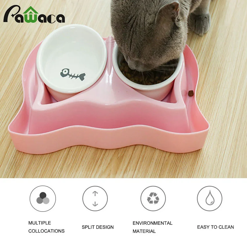 Кошка Собака миска-кормушка керамическая посуда для домашних животных еда миска для воды противоскользящие товары для домашних животных разноцветные пластиковые миски для кормления