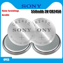 4 pçs original sony cr2450 botão bateria celular 3v baterias de lítio cr 2450 para relógio de brinquedo remoto controle calculadora computador