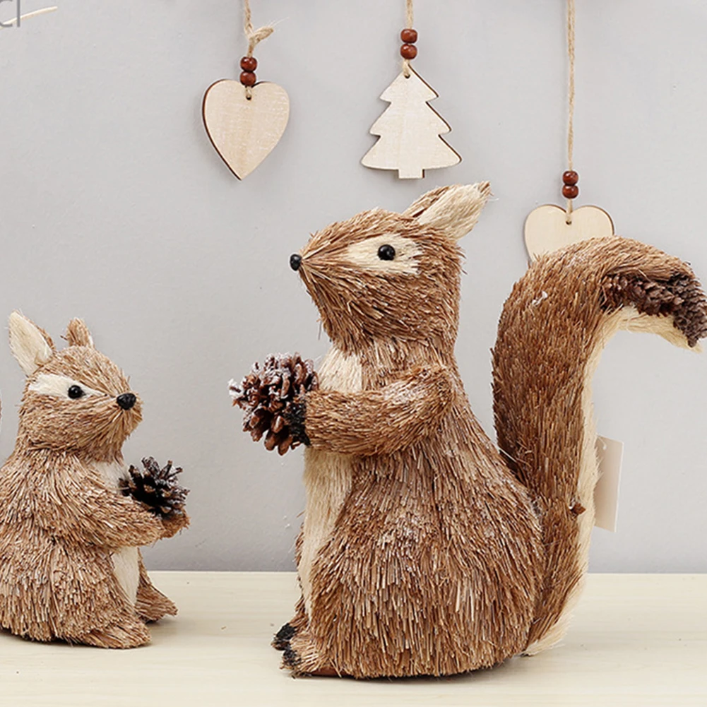 

Christmas Decoration For Home Simulation Squirrel Dolls Ornament Bookcase Desktop Decoration Party And Holiday Diy Squirrel N5