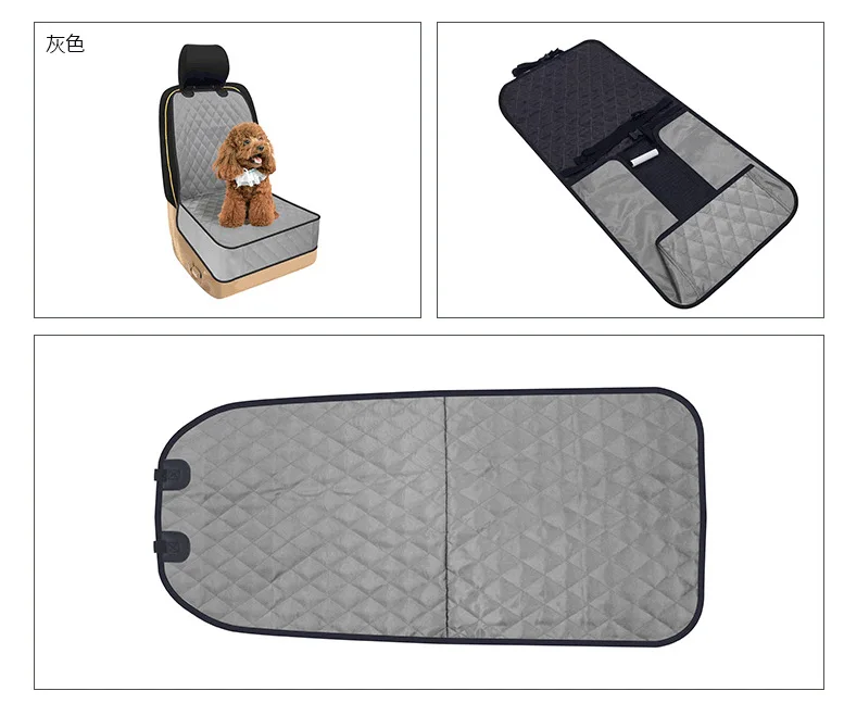 Gray QQQPET Дорожный Чехол для на автомобильное сиденье для перевозки собак складной гамак переноска для домашних животных сумка для кошек собак транспортировка домашних животных три в одном чехол для автомобильного сиденья - Цвет: Gray