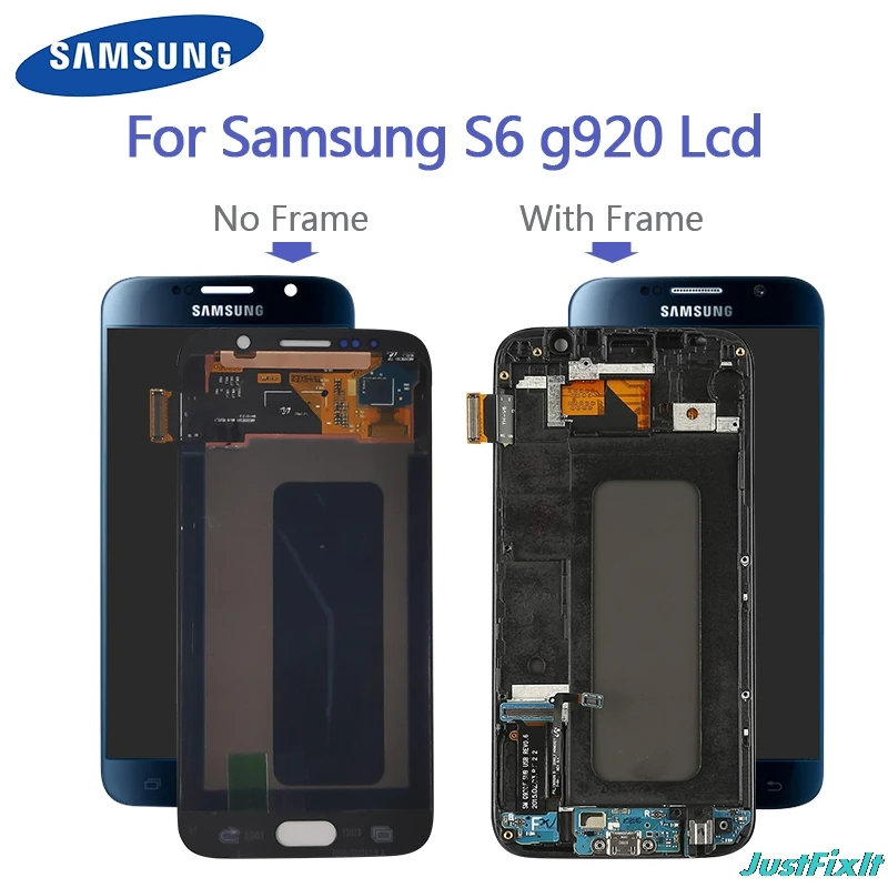 Тестирование Super amoled для samsung Galaxy S6 G920G ожог-в тени ЖК Дисплей кодирующий преобразователь сенсорного экрана в сборе+ передняя рамка