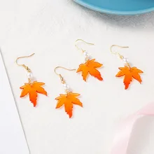 

Simple Maple Leaves Drop Earrings Trendy Pearl Earrings For Women Personality Dangle Earring Minimalist Jewelry Gift