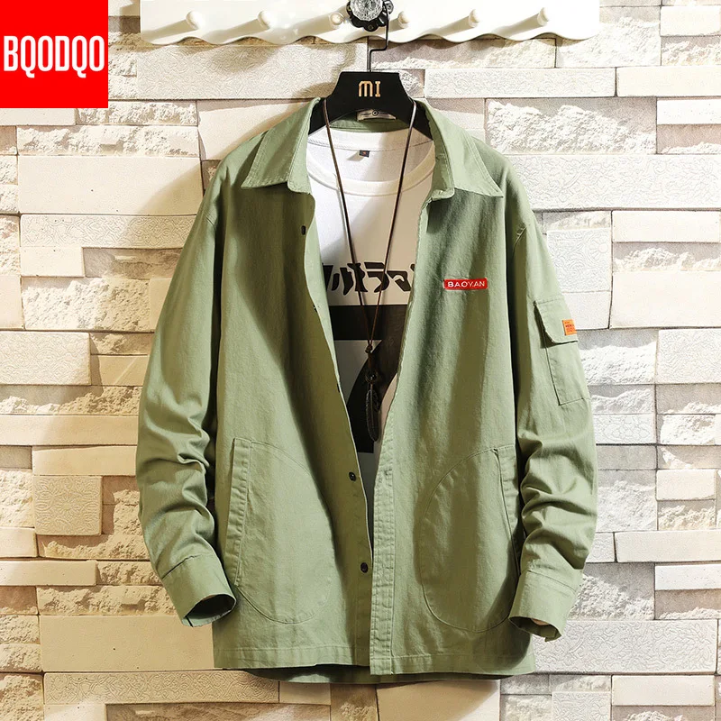 PLUS SIZE Cargo Shirt Men Cotton Autumn Fashions Streetwear Casual Blouse Tops Male 5XL Army Green Long Sleeve Military Shirts PLUS SIZE Cargo Shirt Men Cotton Autumn Fashions Streetwear Casual Blouse Tops Male 5XL Army Green Long Sleeve Military Shirts
