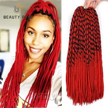 

20inch Soft Dreadlocks Crochet Braids Dread Loc Synthetic Braiding Hair Extension Faux Locs for Afro Women Purple Blue Red