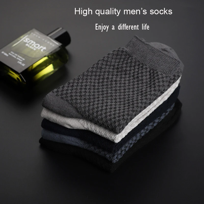 24Hours Fast Ship High Quality Men Bamboo Fiber Socks Men Breathable Compression Long Socks Business Casual Male Large Size38-45