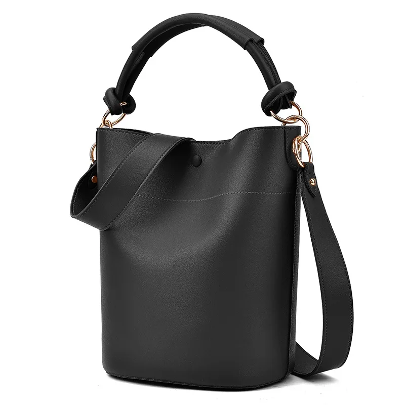 Однотонные простые сумки женская кожаная сумка ведро водонепроницаемая зеленая