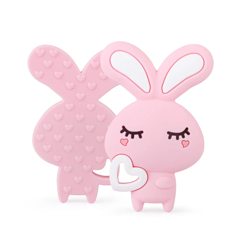 58-Pink-1pc Keep& Grow 1 шт. мультфильм кролик ребенка Teeether животных Бусины DIY грызунов Силиконовые игрушки для прорезывания зубов Уход подарок аксессуары - Цвет: 58-Pink-1pc