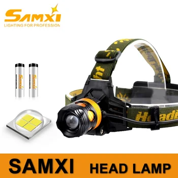 

Zoom Headlight Charging Yellow and White Dual Light Fishing Headlamp LED Power Light For Hunting Rechargeable LED Flashlight