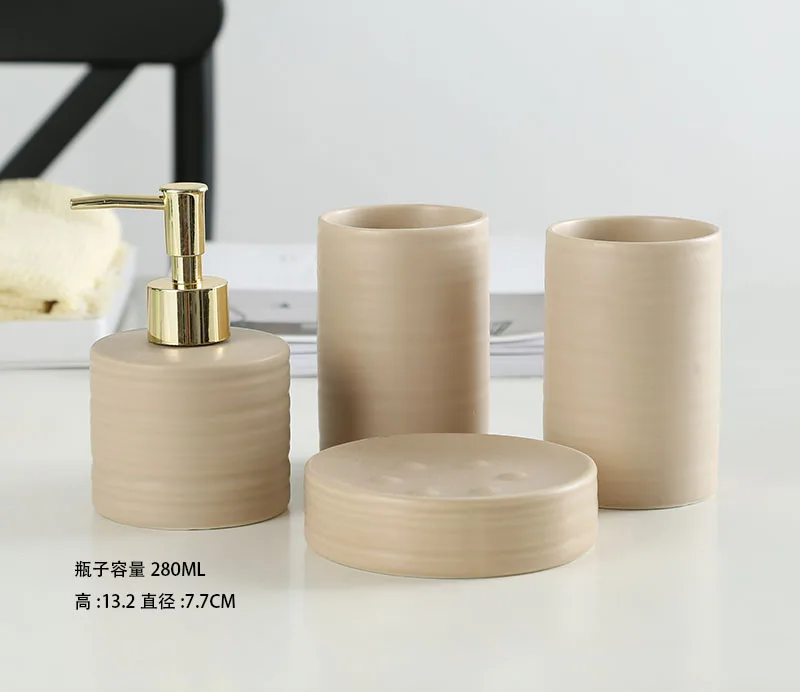 White Tray Ceramic Soap Box Sanitary Ware Set 4 Sets / 5 Sets of Bathroom Supplies Bathroom Set Soap Holder Set - Color: 24.8