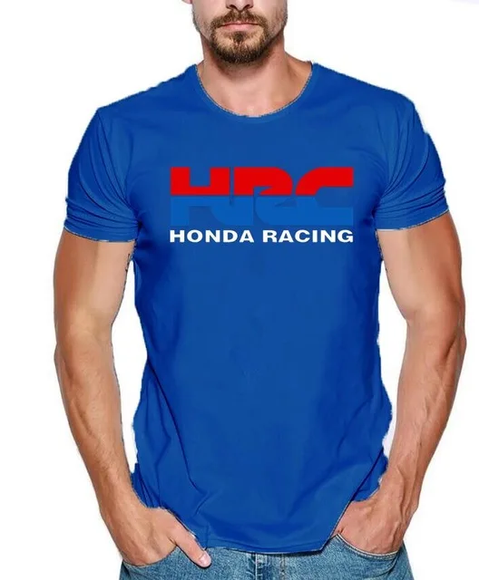 Мужская футболка с принтом HRC Racing, Модифицированная летняя футболка с коротким рукавом, HRC akrapovic, ФУТБОЛКА B - Цвет: Синий