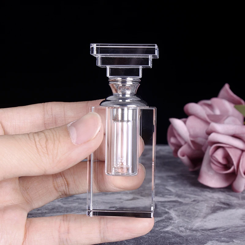 Clear 3ML Crystal Perfume Bottle Empty Mini Refillable Glass Bottle Home Decoration Vintage Essential Oil Gift For Lady