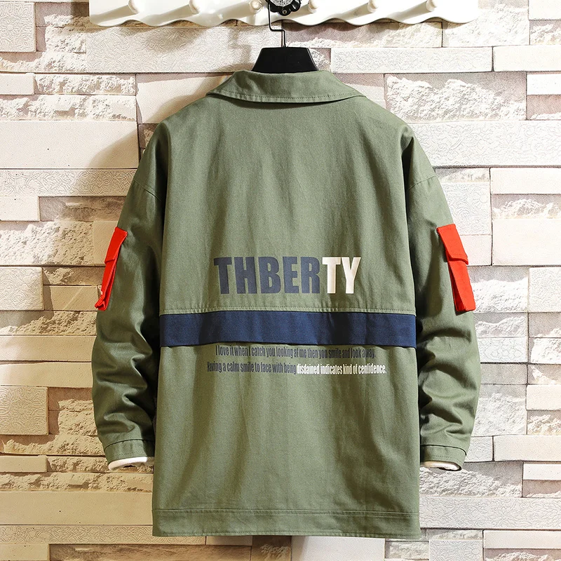 Deals 2019 New Fashion Men spring High quality pure cotton Tooling jacket/Male Lapel blendent loose hip hop punk style leisure coat