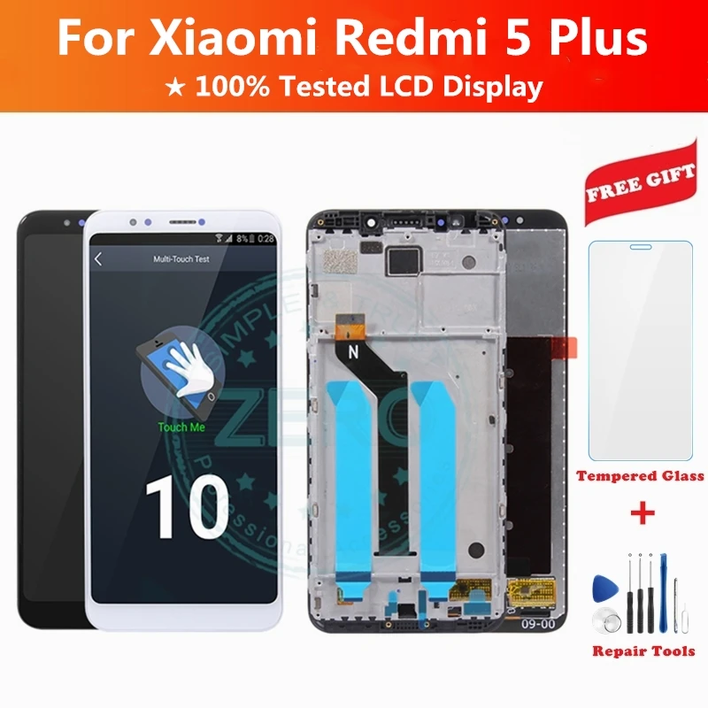 Redmi 5 Plus Lcd Display With Frame 10 Point Screen For Xiaomi