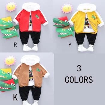 

Autumn Baby Boy Girl Cute Long Sleeve Cartoon Print T-shirt Hoodie Dinosaur Sweatshirt Trousers Casual Outfits