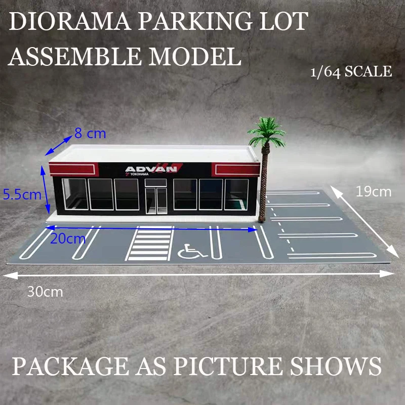 

Diorama 1:64 Model Car Roadway Exhibition Hall Display Scenery Vehicle Parking Lot Collection