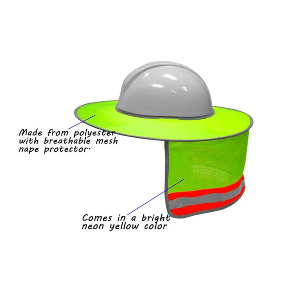Summer Sun Protection Helmet Neck Breathable Protective Cover Helmet Sun Visor Reflective Stripes Portable