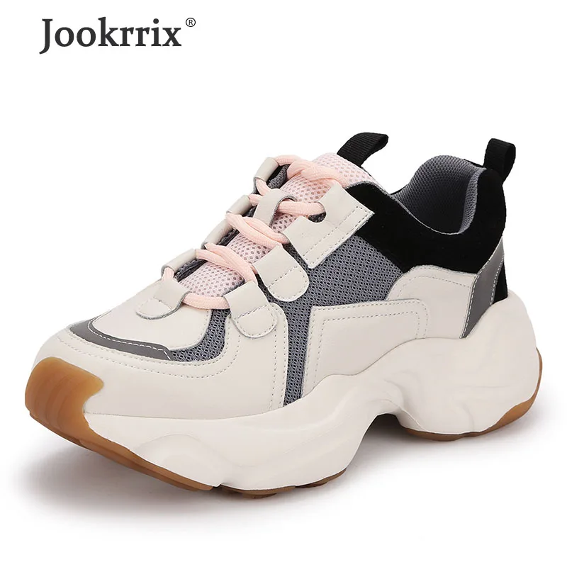 Jookrrix 2021 женские весенние модные увеличенные кроссовки 5 см массивные на танкетке