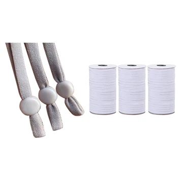 

1 Set Colorful High-Elastic Band Elastic Rope & 3 Rolls 1/8 Inch Elastic Line Heavy Elastic Rope Braided Elastic Band