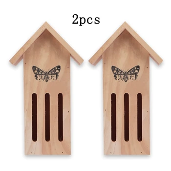 

2 Pcs Creative Wooden Insect Bee Hanging Bird Feeder Outdoor Water Food Pet Feeding Garden Butterfly House Durable