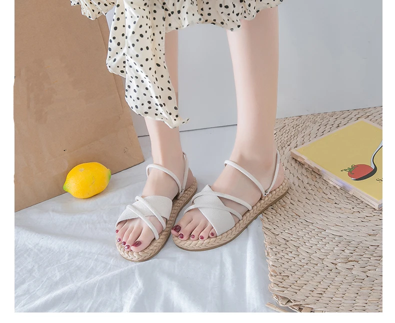 2022 Summer Shoes Woman Sandals Flat Sandalias Mujer Thin strips Gladiator Beach Sandals Ladies Flip Flops Slides