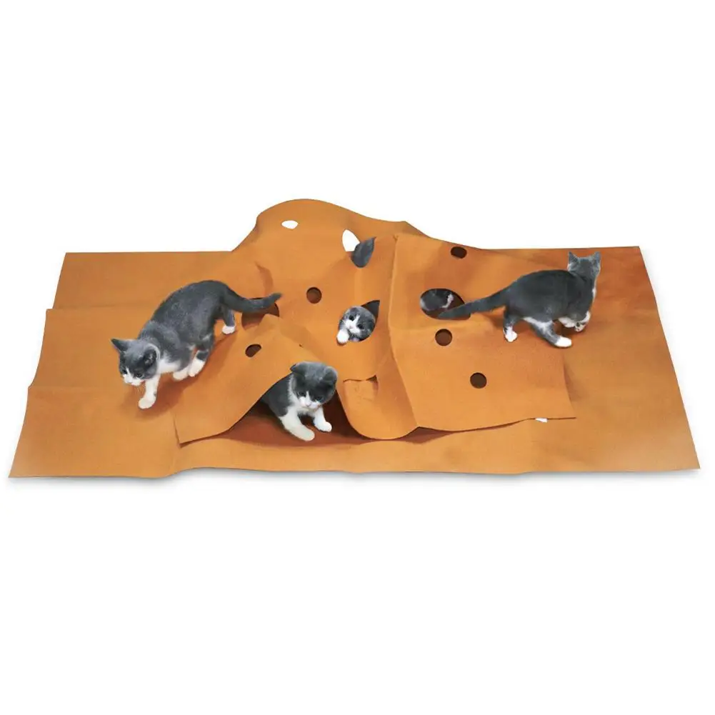 

Felt Cat Activity Play Mat Interactive Scratching Training Thermal Grinding Claw Bed Rug Toy