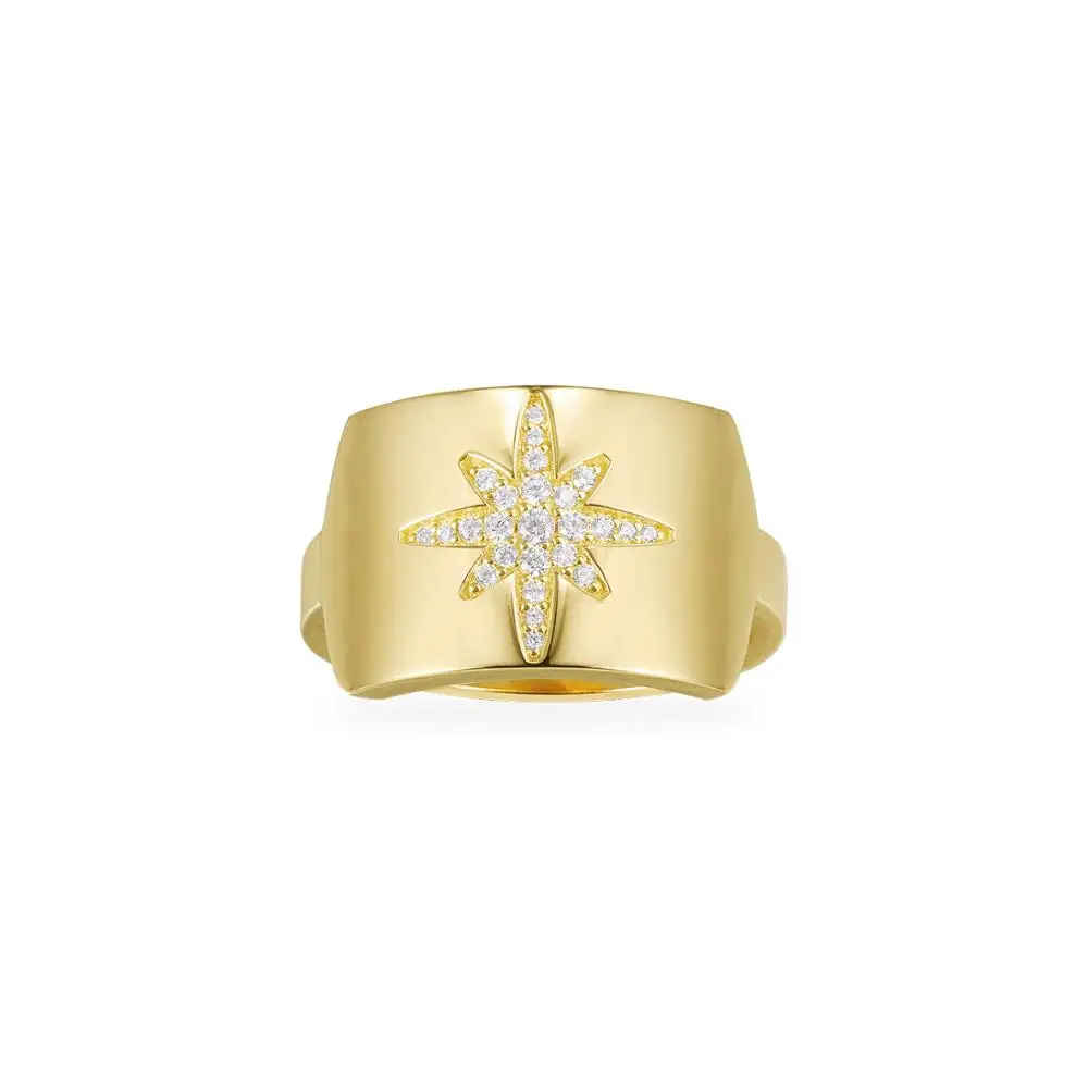 pictured S925 pure silver high-end micro setting high quality star ring - Цвет камня: pictured