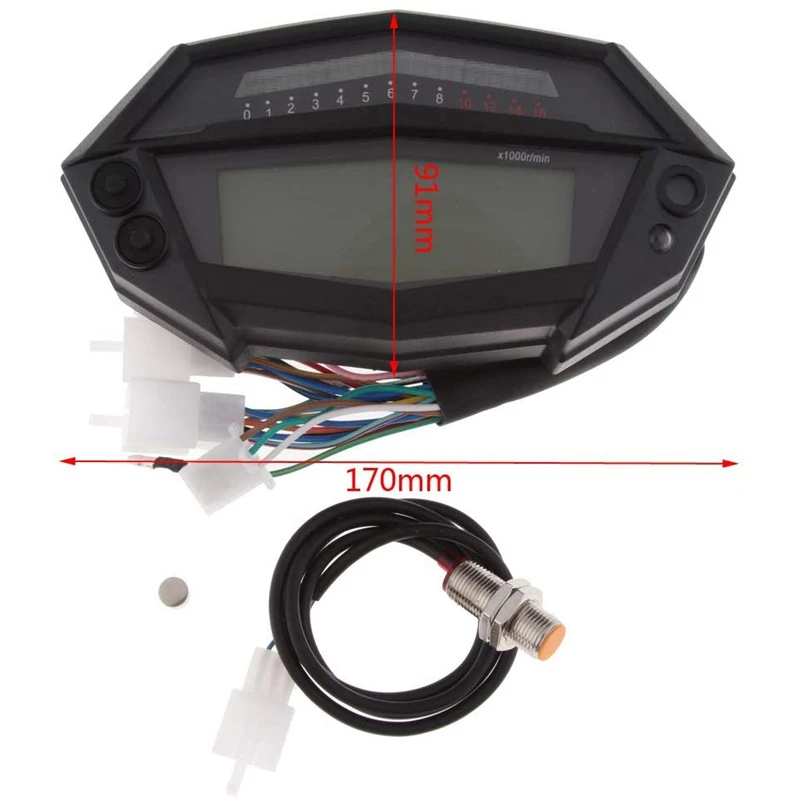 12V ЖК-дисплей мотоцикл цифровой тахометр одометром масла Температура мотоцикл Запчасти для Kawasaki Z1000