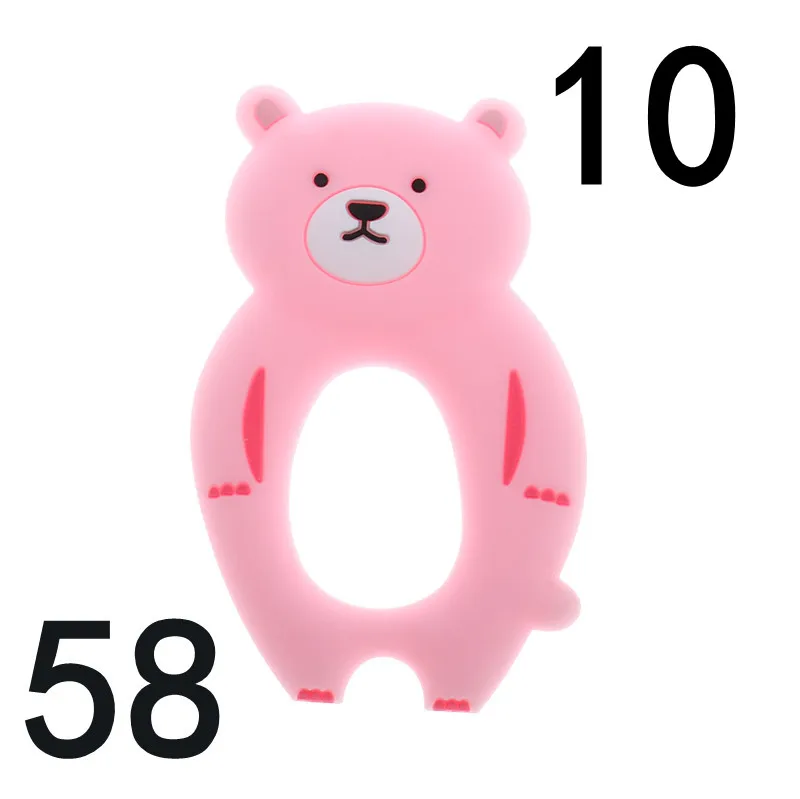 bear58 ATOB, 10 шт., Детские Прорезыватели, коала, грызун, единорог, безопасный, жевательный, пищевой, Детские Прорезыватели, игрушки, соска-подвеска, ожерелье, аксессуары - Цвет: bear58