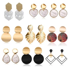 Новинка, Boho, ацетат, металлические зимние Висячие серьги, панк кулон, круглые Висячие серьги для женщин, oorbellen Brinco серьги