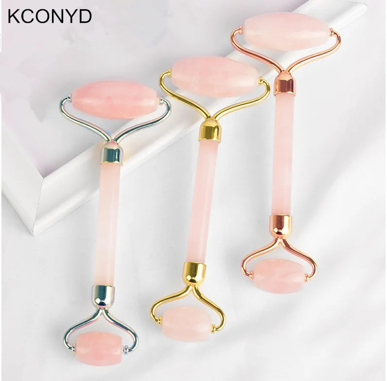 KCONYD с фабрики Высокое качество натуральный роллер-розовый кварц-прямые руки-цинк цветы стенты