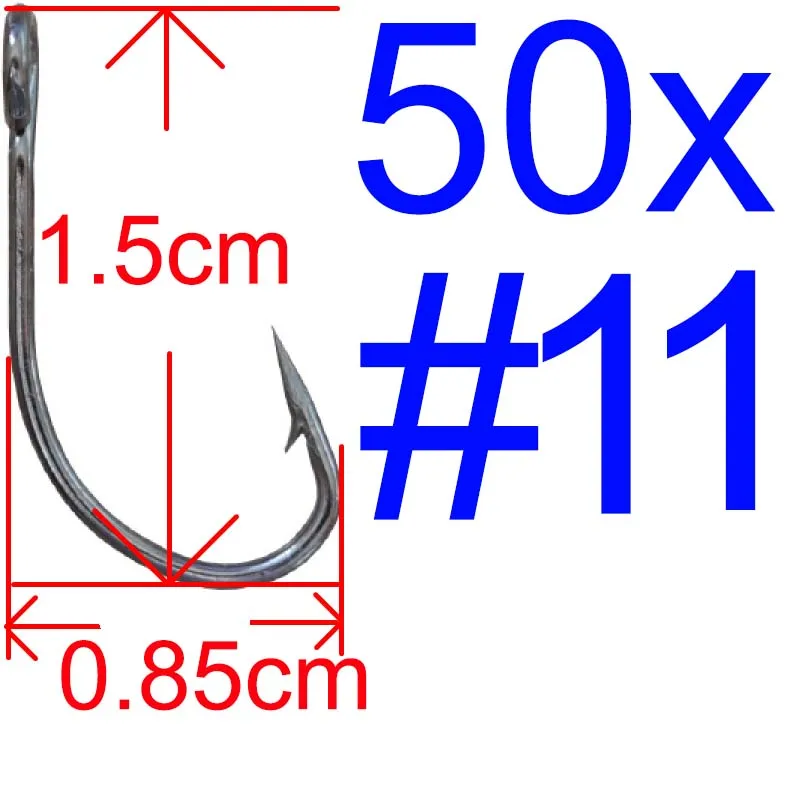 20 / 50 / 100pcs Big Eyelet fishing hook Crank hook Barbed fishhook fishing  tackle fish hook single Hook for fishing lure