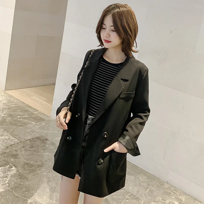 

Brand Spring Autumn Slim Fit Women Blazers Formal Jackets Office Work Suit Notched Korean Ladies Blazer Black Coat Tops Casual