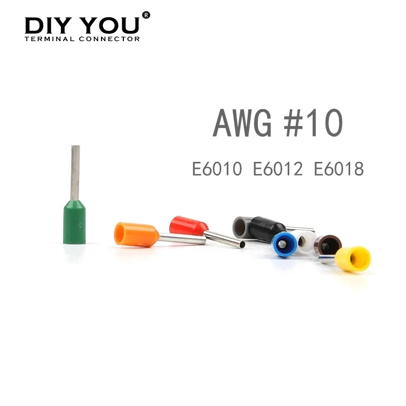100 шт. E6010 E6012 E6018 Изолированные Наконечники Клеммная колодка шнур концевой провод коннектор Электрический