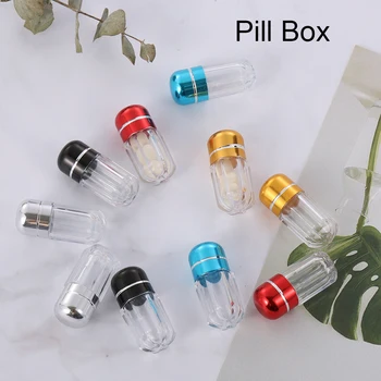 

10 Pcs Mini Colorful Empty Clear Pill Box Portable WaterProof Plastic Bottle Drug Container Capsule Shell Tablet Medicine Cases