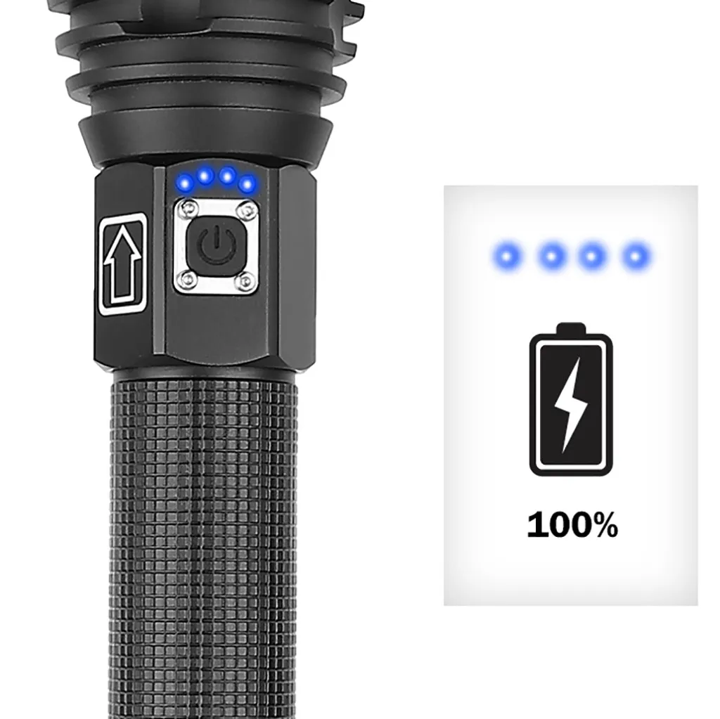 Высококачественный алюминиевый сплав XHP90 мощный светодиодный фонарик usb зарядка дисплей питания 2500LM очень практичный прочный механизм
